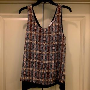 Lush tank top patterned blouse